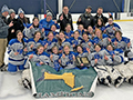  Kenmore Grand Island Lockport girls hockey team holds sectional banner